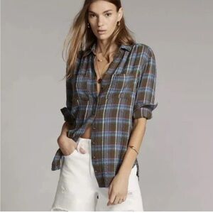 Anthropologie Pilcro The Romy Button Down Shirt